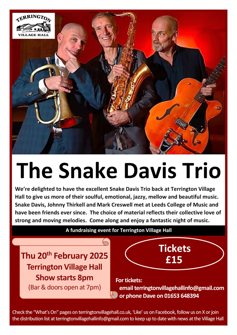 Snake Davis Trio, 20<sup>th</sup> Feb 2025